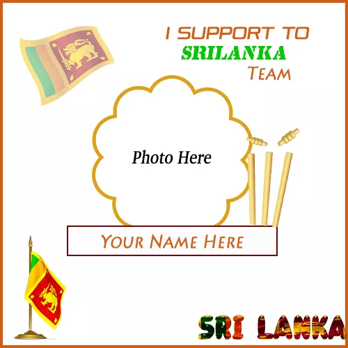 Icc World Cup 2024 Support Team Sri Lanka Photo Frame With Name